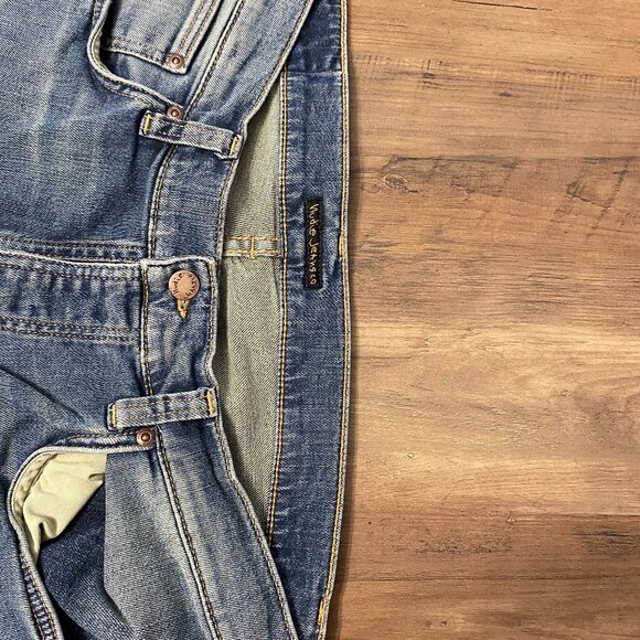 Nudie Jeans 36/32 Hemmed to a 30 Length  in Natural Worn - Picture 2 of 4